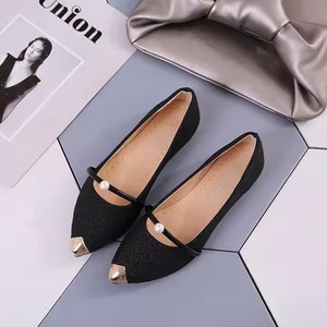 chinese dress ladies Genuine Leather Slip On Comfortable Women Shoes Black-3 / 8 main image 1