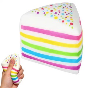Jouet Squishy Doux à Remontée Lente Gâteau Arc-en-ciel Anti-stress Simulation Alimentaire Jouet Éducatif pour Enfants et Adultes - Product Image 4