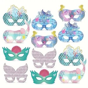 Mermaid <b>Party</b> <b>Decorations</b> Mermaid Themed <b>Paper</b> Eyeglasses Summer Beach Photo Booth Props for Adult Birthday <b>Party</b> Dress up Mask - Product Image 1