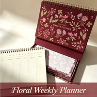 Planificateur de bureau hebdomadaire personnalisé avec reliure Wire-O, calendrier de table à feuilles mobiles, couverture rigide, papeterie de bureau sur pied, impression numérique, pour la maison