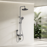 Ensemble de douche mural de luxe en alliage d'aluminium à 4 fonctions avec filtre pour salle de bain domestique