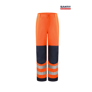 100% कपास चिंतनशील पट्टी निर्माण सुरक्षा उच्च दृश्यता पैंट के साथ काम कर रहे कार्गो पैंट - Product Image 1