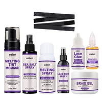 Colle à dentelle imperméable à forte tenue, marque privée, mousse capillaire à base de plantes, spray teinté, cire en bâton, gel pour tresses, kit d'installation de perruque pour la maison