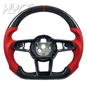 Volante Personalizado de Cuero y Fibra de Carbono para Mejorar el <span class=keywords><strong>Interior</strong></span> del Automóvil, Compatible con <span class=keywords><strong>Audi</strong></span> A3 A4 A4L A5 A7 A8 Q5 Q7 Q8 <span class=keywords><strong>TT</strong></span> R8 - Product Image 1