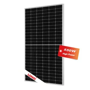 Longi sıcak promosyon Mono fotovoltaik Panel yüksek verim 182mm yarım hücre 540w 550w 555w 560w GÜNEŞ PANELI