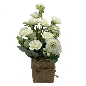 زهور اصطناعية للديكور، زهور حريرية صغيرة، ترتيبات زهور وردية في أواني، نباتات مكتبية للمنزل والمكتب - Product Image 3