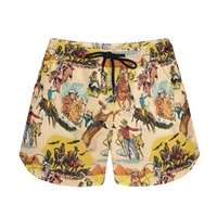 Traje de Baño para Niñas con Estampado Moderno y Colorido, Shorts de Baño Infantiles con Cordón Ajustable y Forro de Malla