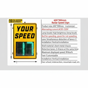 Señal de Velocidad de Vehículos con Radar LED, Detector de Velocidad y Pantalla para Control de Tráfico - Product Image 1