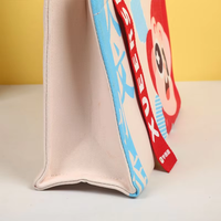 Sac en toile réutilisable et durable, rembourré et épais, avec un design personnalisé sur mesure, imprimé singe de dessin animé, motif graphique coloré et design de couleur personnalisé.