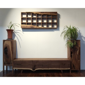 Cao sang trọng Bắc Âu thiết kế đơn giản rắn gỗ <span class=keywords><strong>TV</strong></span> đứng Bắc Mỹ Đen Walnut gỗ Bảng điều khiển phong cách Đồ nội thất toàn bộ bảng điều khiển - Product Image 2