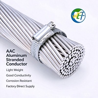 Câble électrique aérien toronné en aluminium nu AAC 1/0 2/0 AWG ASTM B231 IEC 61089 BS 215