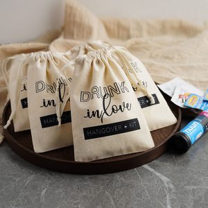 私は何も後悔していません、ありがとう、ああたわごとキット鶏パーティー結婚式の花嫁介添人パーティー独身二日酔い回復キットコットンバッグ - Product Image 6