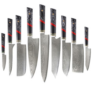 Ensemble de couteaux de chef professionnels en acier Damas, couteaux de cuisine japonais avec manche en résine - Product Image 1