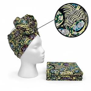 Tissu <span class=keywords><strong>en</strong></span> Coton Véritable Wax Africain Ankara de Qualité Supérieure, <span class=keywords><strong>Pagne</strong></span> Ankara Original avec Paillettes et Pierres - 40k - Product Image 5