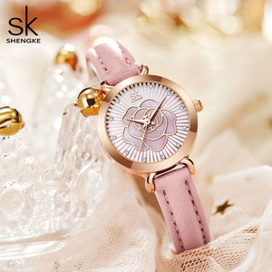 Niche High End Women's Waterproof Rose Pattern Leather Strap Wristwatch - Product Image 1
