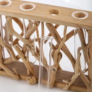 Drijfhout Kunst Drijfhout Ornamenten Handgemaakte Houten Splitsing Ambachten Geen Poreuze Glazen Hydrocultuur Vaas Hydrocultuur Plant Stand - Product Image 4