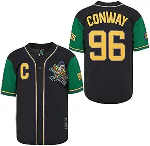 D-5 Mighty Ducks Baseballtrikot #96 Conway #99 Banks Trikot, Film Baseballtrikot für Herren