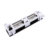 Panel de Conexiones Cat6 Mini de 12 Puertos UTP para Montaje en Pared, Terminación RJ45 Tipo 110/Krone para Redes SOHO y Domésticas