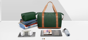 Ensemble de bagages 7 pièces à coque rigide avec roulettes pivotantes, serrure TSA, léger, en ABS, unisexe, pour voyage, vert et marron, OEM/ODM - Product Image 4