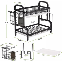 Égouttoir à vaisselle multifonctionnel autoportant à trois niveaux en acier inoxydable, écologique et de haute qualité, pour l'organisation et le rangement de la cuisine