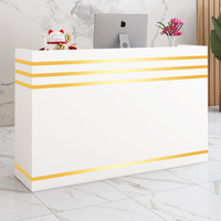 Comptoir de réception en bois moderne - Comptoir de caisse pour salon de beauté et hôtel - Bureau d'accueil commercial durable et résistant aux taches