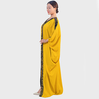 Hochwertige, atmungsaktive, bestickte, locker sitzende Boubou Femme Afrikanische Dashiki Maxi-Robe mit langen Fledermausärmeln für muslimische Frauen