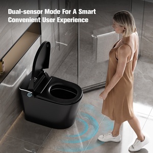 Inodoro Inteligente con Bidé Integrado, Aprobado por ETL y CUPC, Enchufe Estadounidense de 110V, Montaje en el Suelo, Color Negro Mate, con Asiento con Calefacción y Control Remoto - Product Image 3
