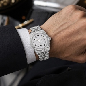 Orologi Moissanite Personalizzati OEM, Orologio Meccanico Automatico di Lusso in Acciaio Inossidabile 316L con Diamanti VVS - Product Image 2