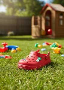 Sandali Zoccoli per Bambini con Spille Animate Taglia 18 Rossi Estivi Slip-On con Tomaia in Plastica e Suola in Gomma - Product Image 2