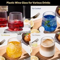 Gobelets jetables en plastique écologiques de 14 oz pour vin rouge, jus et œufs, motif rayé, résistants à l'eau bouillante, pour fêtes