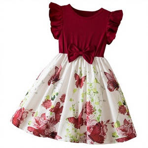 Robe de princesse pour filles, collection été, style européen et américain, imprimé, manches volantées, vente en gros pour enfants, offre transfrontalière très demandée - Product Image 1