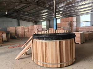 Ingrosso 1800 all'aperto * 1200MM vasca idromassaggio in legno di cedro rosso vasca da bagno in legno per Villa - Product Image 6