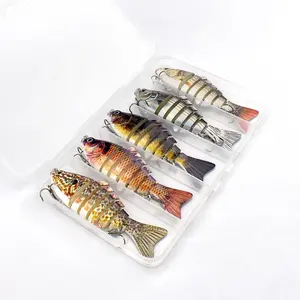 Segmentierter Swimbait in Plastik box Verpackung Angel köder Kit Sunfish Großhandel ABS Köder Fisch köder Set