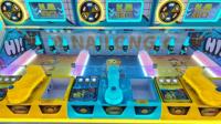 Machine de jeu d'arcade de tir Nailong |   Jeu de tir à la bouteille à 3 stations pour salles d'arcade