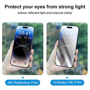 ฟิล์มกระจกนิรภัย AR ป้องกันแสงสะท้อน สำหรับ iPhone 15 16 17 18 Pro Max ใสในแสงแดด ป้องกันแสงจ้า ไม่มีขอบดำ - Product Image 4