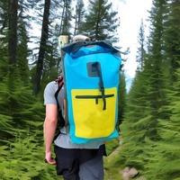 Sac à dos étanche en bâche PVC 35L, nouveau style, avec logo client imprimé, idéal pour la navigation de plaisance, le camping et la randonnée