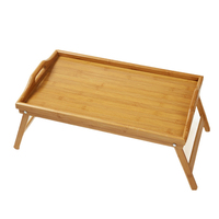 Plateau de lit en bambou pliable et antique, support portable personnalisé pour la maison, plateau de lit avec pieds pliants