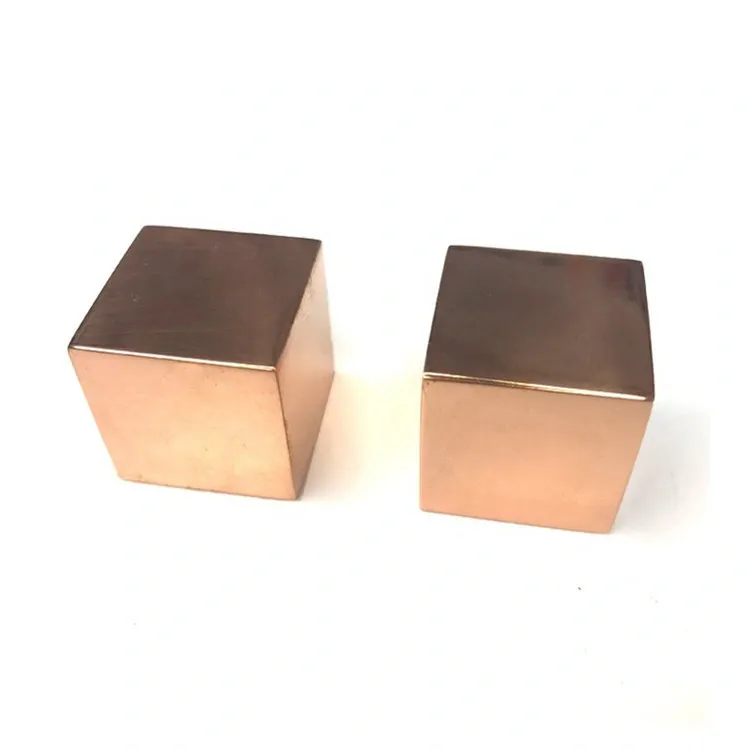 O cubo do cobre da densidade do bloco 10mm do cobre do metal 1 polegada 2 polegada personaliza a protuberância do cobre do tamanho para a coleção