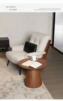 Table basse ronde de style japonais Sabi Wabi pour salon, appartement loft, maison en bois