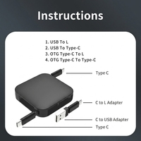 Câble de charge USB rétractable 4-en-1 PD60W à charge rapide avec support de téléphone intégré, logo personnalisé, cadeau d'entreprise en gros, cadeau technologique