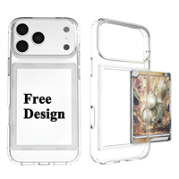 Funda Protectora Transparente para Tarjetas Coleccionables con Logotipo Personalizado para 17 18 Pro Max, con Ranura para Tarjetas, Resistente a Golpes y Caídas de 1.2m