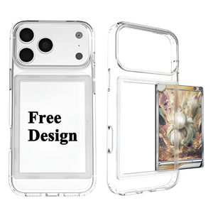 Étui de téléphone transparent personnalisé avec <span class=keywords><strong>LOGO</strong></span> pour <span class=keywords><strong>iPhone</strong></span> 17 18 Pro Max, support pour cartes à collectionner et photos, pour ranger photos d'identité et cartes de jeu - Product Image 1