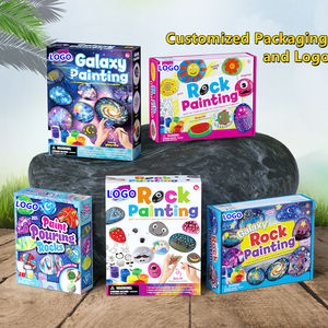 Kit di pittura su pietra fluida Non tossica fai-da-te personalizzato Mini pittura su roccia versare pietra piatta naturale per Kit di pittura su roccia per bambini - Product Image 4