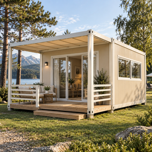 Maison conteneur modulaire en acier entièrement meublée préfabriquée pliable avec structure en acier galvanisé et aluminium - Product Image 1