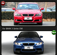 Body Kit Mobil untuk BMW Seri 3 E90 2009-2012 Upgrade Gaya M3 Bumper Depan dan Belakang Desain Aerodinamis 1:1