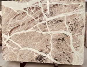 שיש פיקאסו טבעי ורוד-רך עם ורידים לבנים, ידידותי לסביבה, מלוטש, לחדר אמבטיה, וילה, מטבח-אי/סלון - Product Image 5