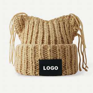 Mode personnalisée faite à la main Crochet acrylique <span class=keywords><strong>Islande</strong></span> fil tricot Pussycat chapeau femmes oreilles de chat Beanie - Product Image 5