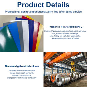 Grande tente industrielle, auvent extérieur, activité, télescopique, mobile, rétractable, garages, auvents, abris de voiture, simple, nature - Product Image 5