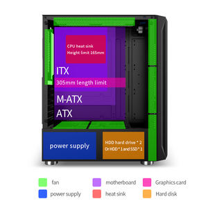 Snowman CS009 độc đáo Mini ITX chơi game PC Chassis Tempered Glass giữa tháp với máy tính để bàn màu đen hỗ trợ Micro ATX Bo mạch chủ - Product Image 6