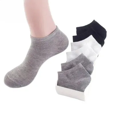 Bulk Summer Plain Low Cut Socks Confortável Sneakers Ankle Socks Branco Preto Cinza